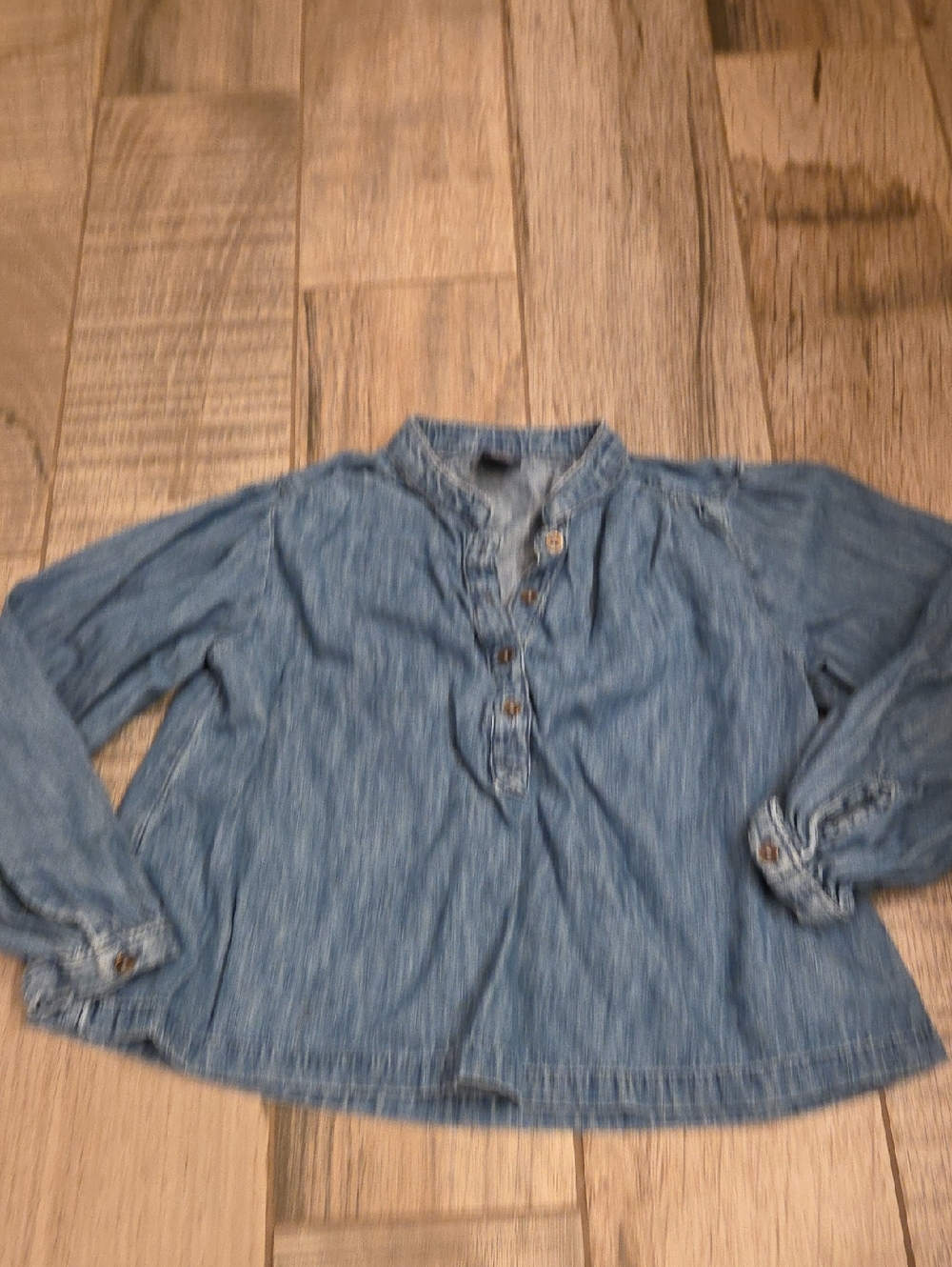 GAP Denim-Style Blue Girls' Button Front Pullover Top